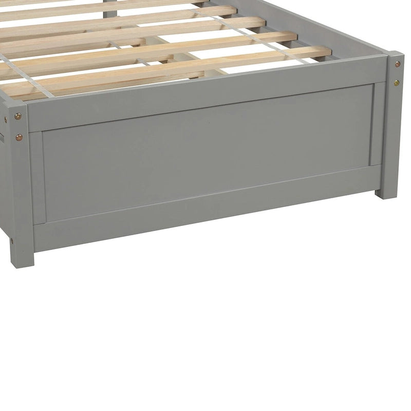Elegant Twin Wood Platform Bed with Trundle