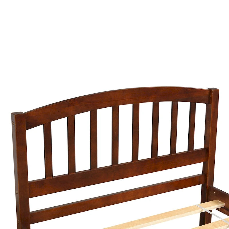 Elegant Twin Wood Platform Bed with Trundle