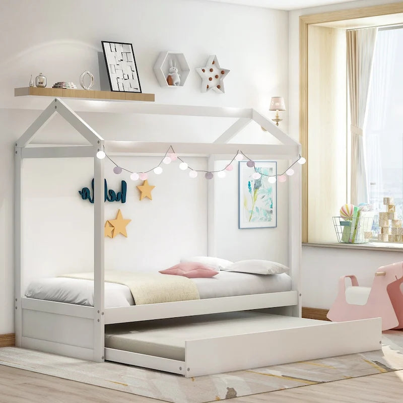 White House Bed with Trundle