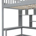 Twin size Loft Bed with Bookshelf,Drawers,Desk,and Wardrobe