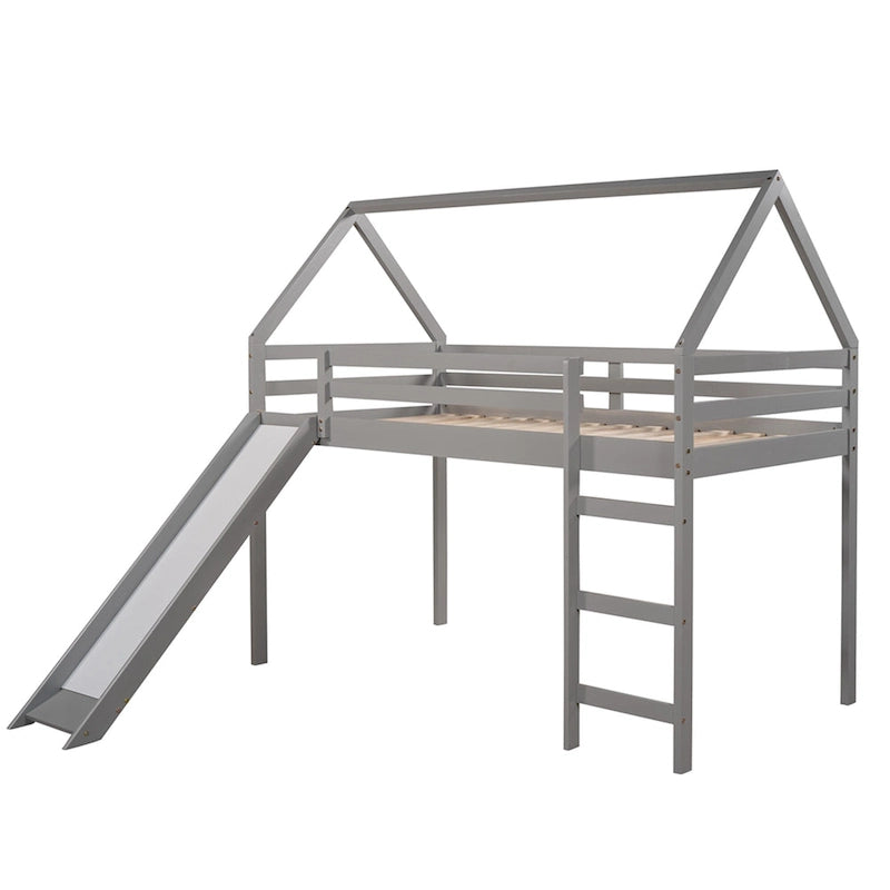 Lit mezzanine une place avec toboggan
