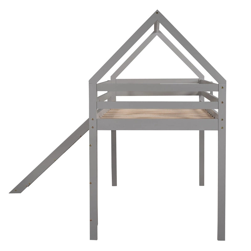 Lit mezzanine une place avec toboggan