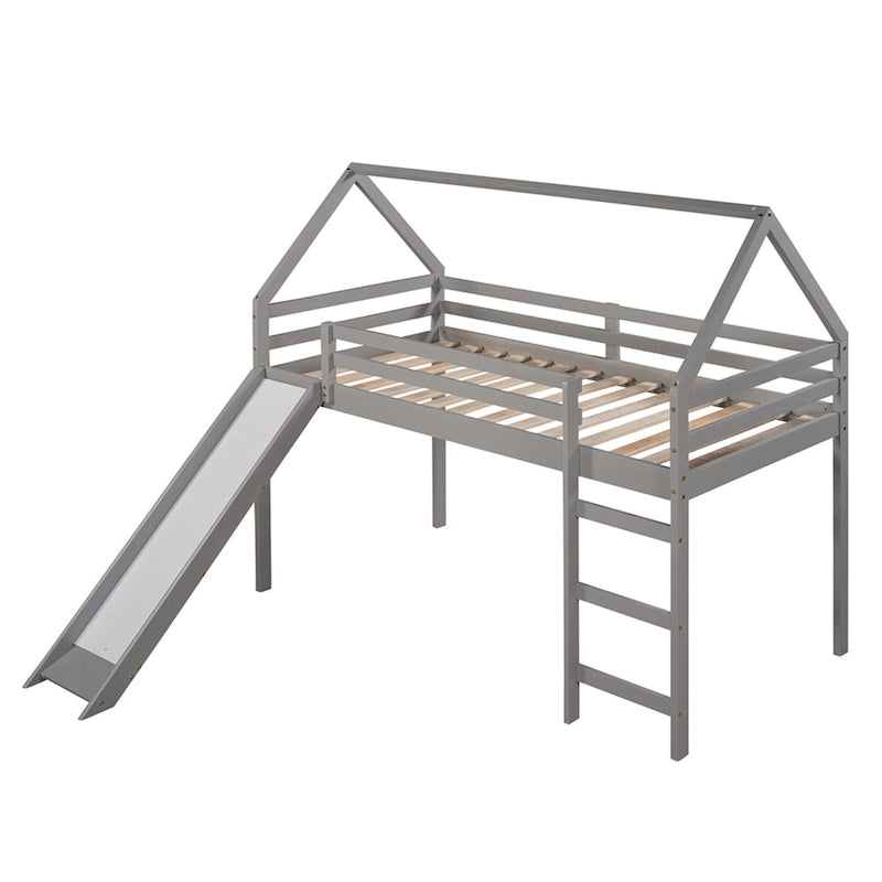 Lit mezzanine une place avec toboggan