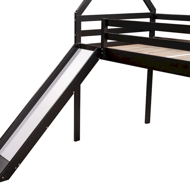 Lit mezzanine une place avec toboggan