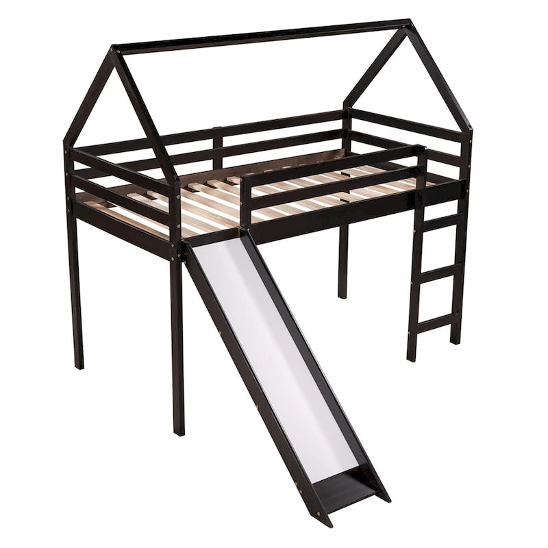 Lit mezzanine une place avec toboggan