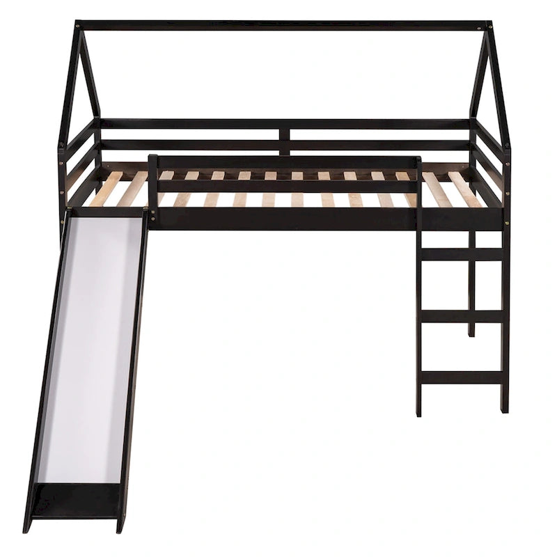 Lit mezzanine une place avec toboggan