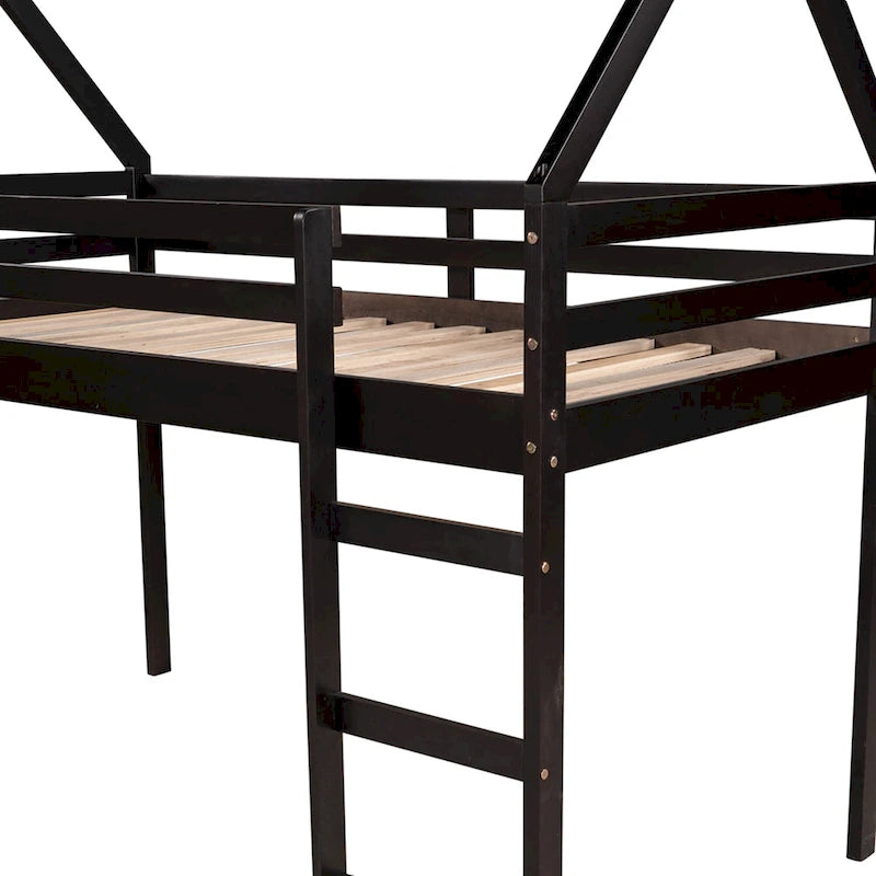 Lit mezzanine une place avec toboggan