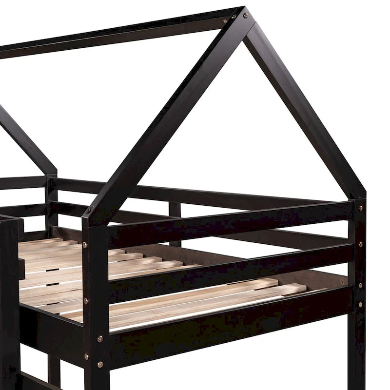 Lit mezzanine une place avec toboggan