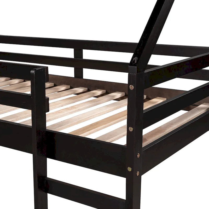 Lit mezzanine une place avec toboggan