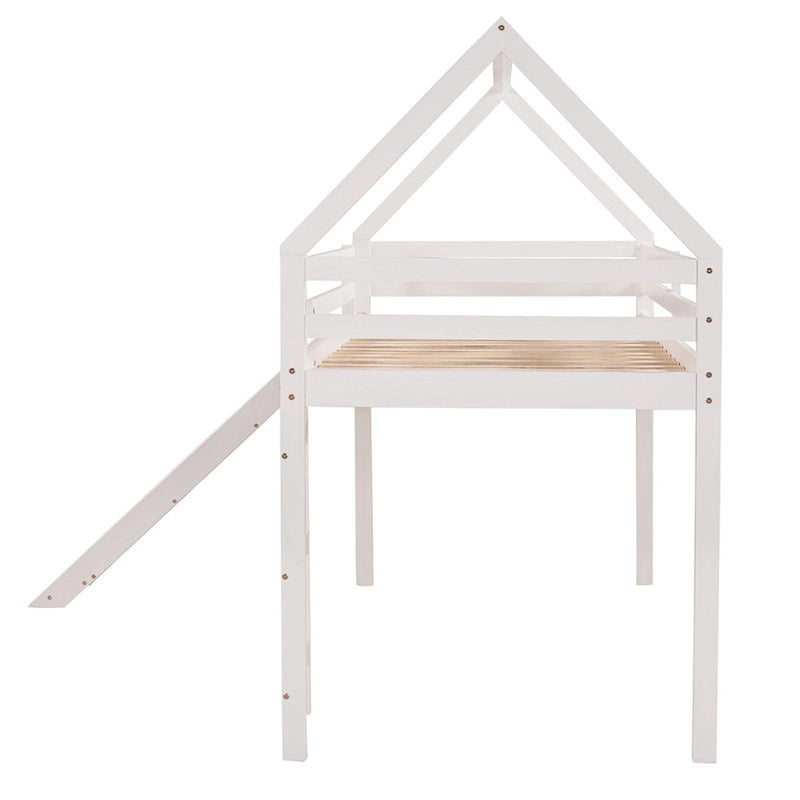 Lit mezzanine une place avec toboggan