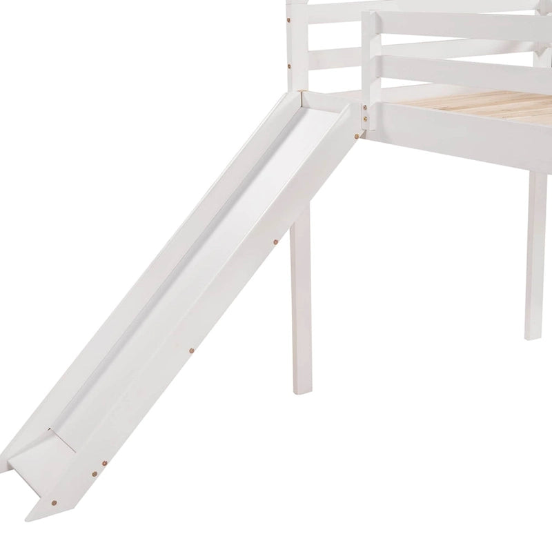 Lit mezzanine une place avec toboggan