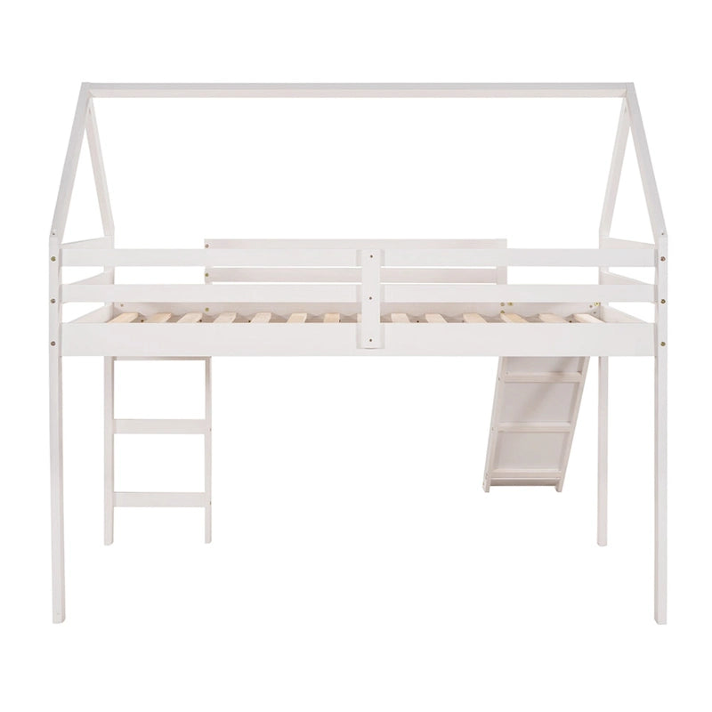 Lit mezzanine une place avec toboggan