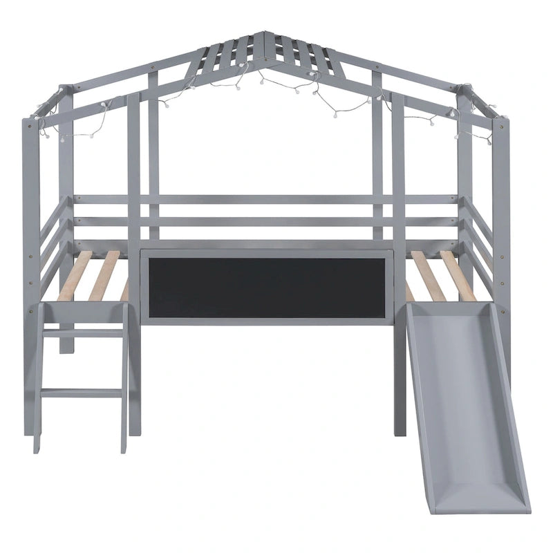 Lit mezzanine avec échelle et toboggan