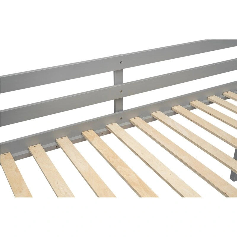 Lit bas mezzanine en bois pour enfant avec échelle réversible
