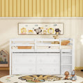 Twin Size Loft Bed with Retractable Writing Desk and 4 Drawers