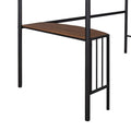 Twin Size Metal Loft Bed with Desk, Ladder and Guardrails